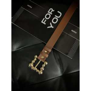 Cinturón de mujer Fiori Bubble Gold Buckle estilo Y2K con marco de aleación y cuero PU, tallas S y L - Product Image 1