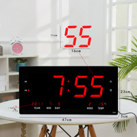 Grosir kalender abadi bahan ABS jam sunyi terpasang di dinding tampilan Digital LED multifungsi lintas batas Modern baru