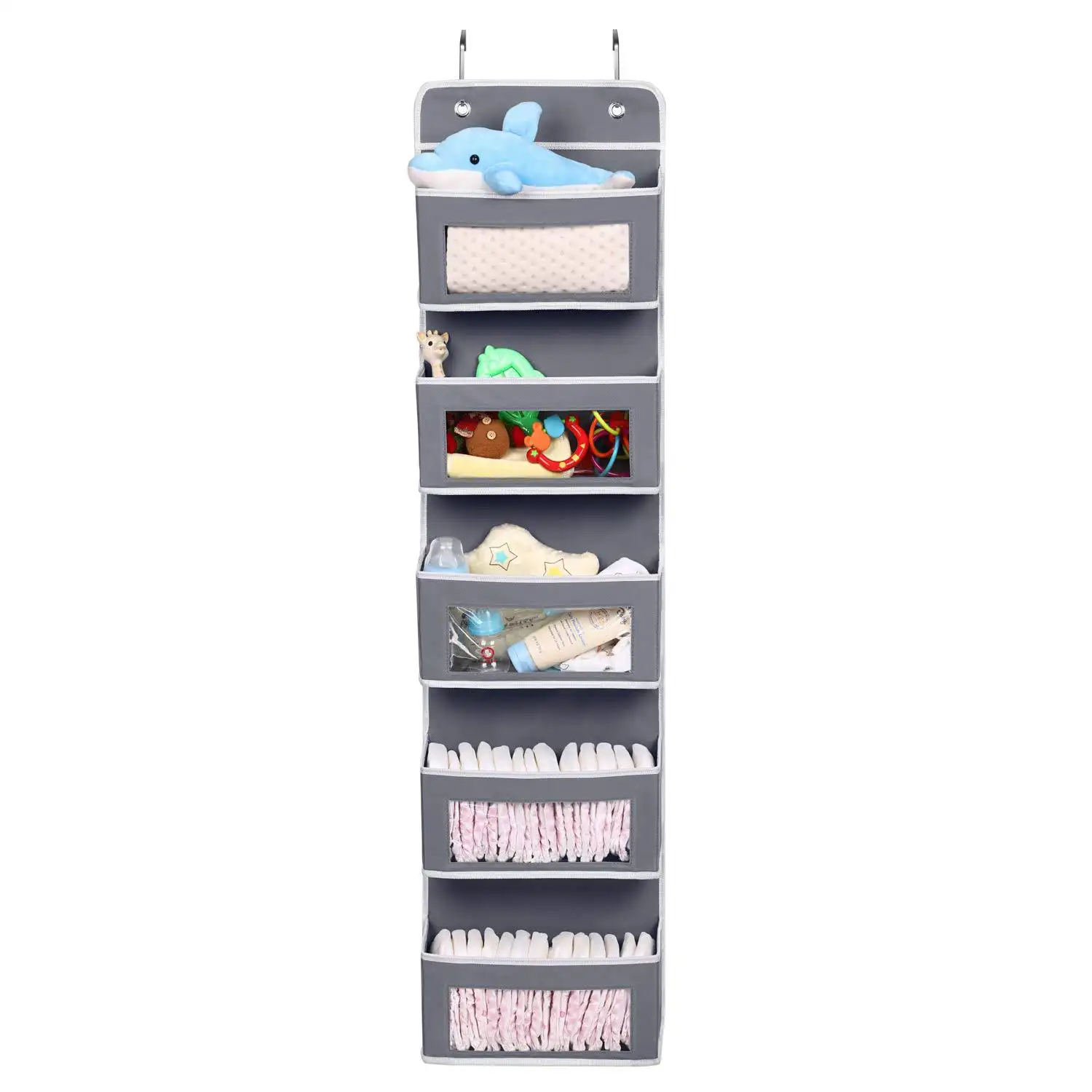 Fabric Material Hanging Wardrobe Organiser 7 Shelves 3 Drawers Ideal Hanging Clothes Storage Suitable as Hanging Storage Baskets