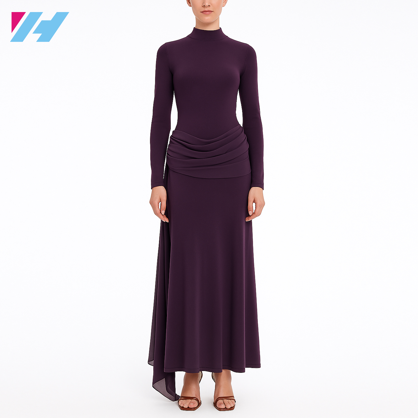 Wholesale 3 4 Sleeve Long Chiffon Dress V-Neck Design, Plus-Size Options |  Alibaba.com