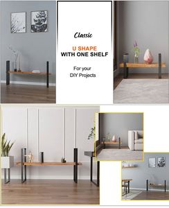 WEKIS DIY Matte Black <b>Square</b> Metal Coffee <b>Table</b> Legs Heavy Duty Outdoor Use Powder Coated for Living Room Workshop - Product Image 2