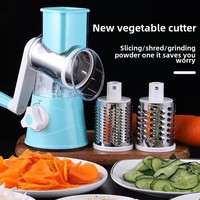 Hachoir manuel multifonctionnel en acier inoxydable pour légumes, viande et légumes verts, avec tambour de coupe en PP, durable pour la maison