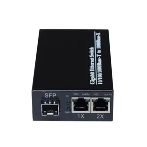 Wanglink-Convertidor de medios Gigabit 1 SFP a 2 RJ45 UTP, convertidor de fibra óptica de medios Ethernet Gigabit