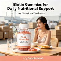 Biotine Gummies voor haar, huid & nagels - voedingssupplement voor volwassenen - natuurlijk en suikervrij