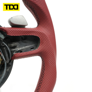 Volant en fibre de carbone TDD LED pour Mini Cooper F54 F55 F56 F57 2022-2024 Poignée rouge Carbone noir brillant - Product Image 3
