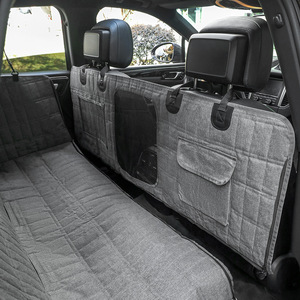 ผ้าคลุมเบาะรถยนต์สำหรับสัตว์เลี้ยงแบบถอดได้ กันน้ำ ลายสก็อตสุดหรู สำหรับสุนัข สำหรับด้านหลังรถยนต์ แบ่งออกเป็นสองช่องตาข่าย พร้อมสายรัดนิรภัย ใช้ได้ทุกฤดู - Product Image 1