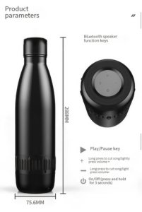 Daji Hydro điện tử chân không thép không gỉ Mug bluetooth không dây âm nhạc Loa USB sạc thể thao phích 12-24 giờ - Product Image 6