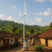 Éolienne 1500W GWS-1500W 48V 96V 220V PMSG avec rotor de 2,9 m et démarrage à 2 m/s pour maison, résidence, chalet et vie hors réseau