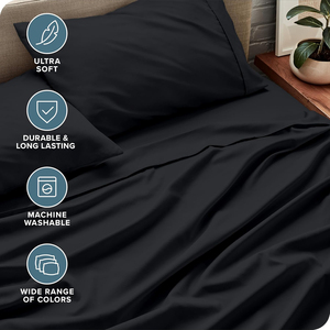 Twin XL 4 Pcs 100% Polyester 300tc Bed <strong>Sheets</strong> <strong>Set</strong> 15" Deep Pocket Fitted <strong>Sheet</strong> Pillowcases Anti-Dust Mite Eco-Friendly Super - Product Image 3