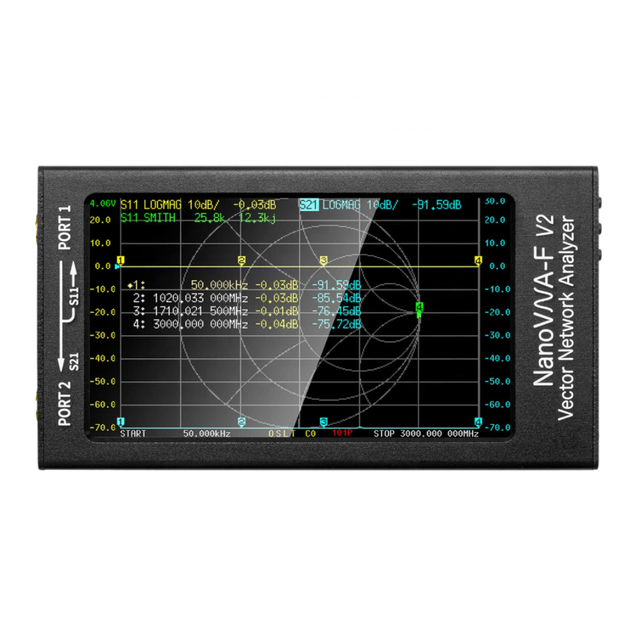 NanoVNA-F V2 50KHz-3GHz Vector Network Analyzer HF VHF UHF VNA 4.3" Touchscreen 5000mAh High Precision Antenna Analyzer