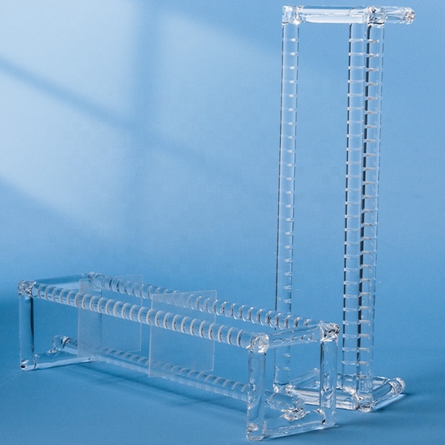 Custom 99.99% High Purity Fused Slotted Quartz Glass Vertical Boat Carrier for Silicon Wafers