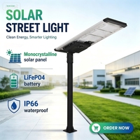 Lampadaire solaire LED haute efficacité 100W IP66 190LM/W Angle de faisceau 160° Télécommande Garantie 3 ans Montage sur poteau en alliage d'aluminium