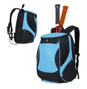 Mochila de raquete para tênis, à prova d' água, bolsa de raquete ventilada separada, compartimento para sapatos, badminton