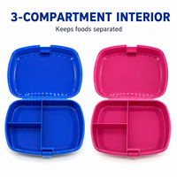 Boîte à lunch en plastique personnalisée de qualité alimentaire, boîte bento, conteneur alimentaire scolaire, boîtes à lunch pour enfants 1800ML