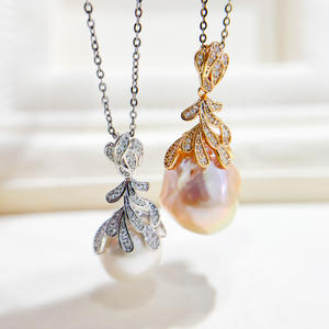 Colgante de Plata S925 con Cuentas Redondas de 11-13 mm, Hermoso Collar de Jade DIY y Accesorios, Base Vacía 31104 - Product Image 3