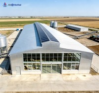 Poulailler moderne résistant à la corrosion, alimenté à l'énergie solaire, à structure en acier léger, préfabriqué, pour élevage de bétail, garantie 5 ans