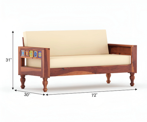 Ensemble de canapés élégant en bois de Sheesham massif avec finition couleur miel, structure robuste et durable, sièges confortables, design élégant, parfait - Product Image 4