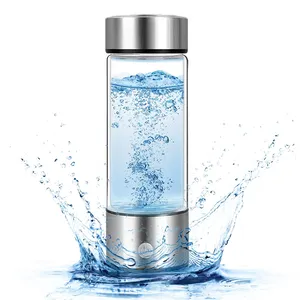 批发便携式Usb可充电富氢水发生器SPE PEM 450毫升玻璃氢水瓶