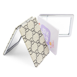 Wholesale Custom Foldable Sublimate Makeup Luxury Pocket Mirror Set Antique Retro Leather Pu Pocket Mirrors
