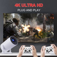 Topleo proyektor video hd, proyektor game retro hy300 pro layar proyektor pintar android mini led 4k