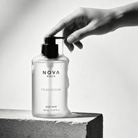 Bouteilles en plastique PET givré de 300 ml, 350 ml, 400 ml, 500 ml pour gel douche, emballage de bouteilles de gel douche, flacons noirs avec pompe pour nettoyant, huile, lotion