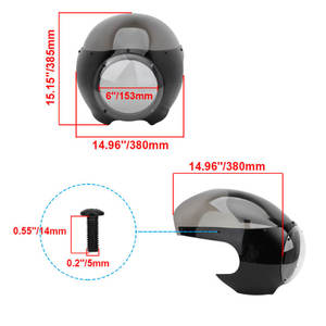 Kit de carénage de phare de 6 pouces de style rétro <span class=keywords><strong>Cafe</strong></span> Racer avec pare-brise pour moto ST250 - Product Image 3