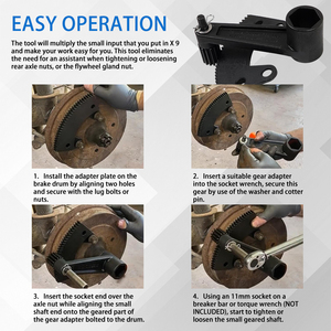 Dụng cụ lực siết tăng lực cho xe Volkswagen Beetle/Classic VW Bug 000133, dùng cho đai ốc trục 36mm & đai ốc hãm bánh đà, tình trạng mới - Product Image 5