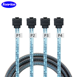 Ionrion Sas 4.0 4Sata To 4 90 Degree Sata Data Cable For <b>Computer</b> <b>Motherboard</b> And Ssd Connection - Product Image 2