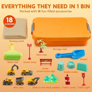 Kit de bac sensoriel pour tout-petits <span class=keywords><strong>et</strong></span> enfants <span class=keywords><strong>d</strong></span>'âge préscolaire, pierres PVC phosphorescentes, construction de château, apprentissage - Product Image 6