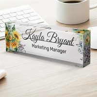 Plaque personnalisée avec nom pour table de bureau, au Design Unique, sur le bloc de verre acrylique transparent, décoration de bureau