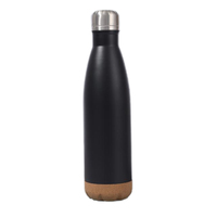 Recién llegado, botella de agua de Cola para deportes al aire libre con aislamiento térmico al vacío de acero inoxidable de 500ml con base de Bambú