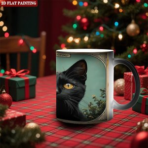 Magic Drinking <b>Cup</b> 11oz Frosted Black <b>Ceramic</b> Heat Sensitive Coffee Mug - Product Image 2