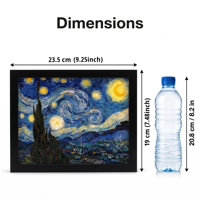 Cadre lumineux en papier découpé Van Gogh Nuit étoilée, OEM ODM, vente en gros pour la décoration murale intérieure