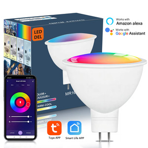 Bombilla <span class=keywords><strong>LED</strong></span> con Conexión WIFI GU5.3/MR16 DC12V, Mini Foco de <span class=keywords><strong>5W</strong></span>, Compatible con Alexa y Google Home, Cambio de Color RGBCW - Product Image 1
