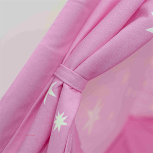 Tente <span class=keywords><strong>tipi</strong></span> château en bois personnalisée pour intérieur/extérieur, grande tente de jeu pour enfants, maison de jeu en toile de coton <span class=keywords><strong>rose</strong></span> avec étoiles - Product Image 4