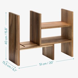 ชั้นวางของอะคาเซียสำหรับโต๊ะทำงานแบบขายส่ง, ชั้นวางของตั้งโต๊ะไม้, ชั้นวางของอะคาเซียสำหรับจัดระเบียบโต๊ะทำงาน - Product Image 2