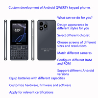 Téléphone portable Android QWERTY intelligent avec clavier, personnalisable, pour WhatsApp, clavier intégré, clavier mobile, clavier numérique, clavier QWERTY, clavier complet, clavier de base, clavier avancé
