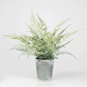 günstige dekorative Mini Selaginella Apoda Hebei-Fern künstliche feuerhemmende Pflanze Schreibtisch-Landschaftsdekoration grüne Pflanzen