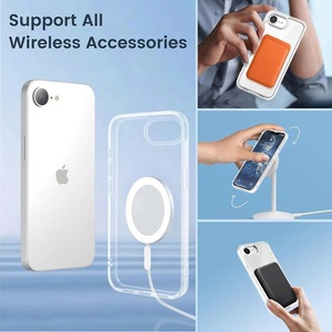 Étui pour <span class=keywords><strong>iPhone</strong></span> 16e HMJ, transparent magnétique, PC rigide, TPU souple, dos rigide transparent, <span class=keywords><strong>coque</strong></span> pour <span class=keywords><strong>iPhone</strong></span> 16e, étuis pour téléphone portable - Product Image 5