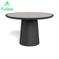 Ensemble de canapé de patio moderne et minimaliste en marbre, table basse de salle à manger en travertin pour jardin, bord de piscine, salon, villa, extérieur