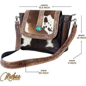 Sac à main en cuir de vachette pour femme Sac à bandoulière en PU à la mode avec sangle détachable réglable pour une utilisation toute l'année - Product Image 1