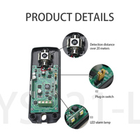 Yoursensor YS120-L-Y Sistema Moderno de Barreras de Seguridad con Fotocélula para Puertas Correderas Automáticas, Barreras, Puertas Industriales, Hoteles y Villas
