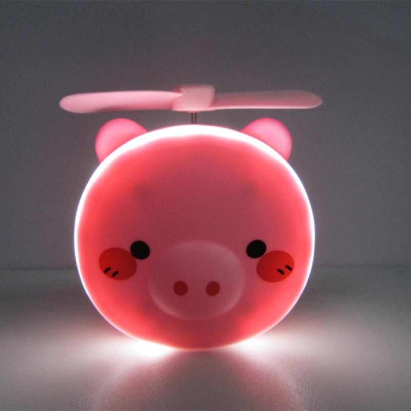 Новое поступление, летнее Горячее предложение, портативное зеркало для макияжа в виде милой свиньи с вентилятором, USB перезаряжаемое светодиодное косметическое зеркало с вентилятором