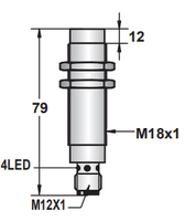 Capteur de proximité inductif KJT M18 NPN PNP 2 fils Sn 5/8mm DC 12V 24V avec connecteur