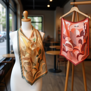 Sciarpa quadrata geometrica 70x70 cm con stampa alla moda per accessori da donna - Product Image 2