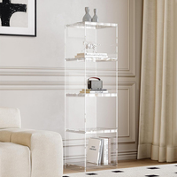 Vitrine d'exposition en acrylique personnalisée avec serrure et fond miroir, meuble transparent multicouche pour exposition de jouets en supermarché - Grande Vente