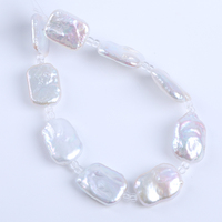 18cm 12-13mm perles d'eau douce naturelles blanches en vrac perle de forme carrée pour la fabrication de bijoux