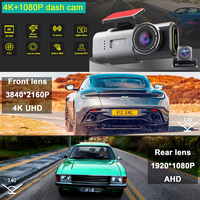 Enregistreur vidéo DVR de haute qualité, double objectif avant et arrière, 4K, Wifi, GPS, caméra embarquée pour voiture