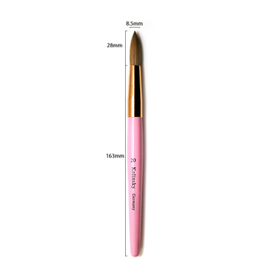 Pinceau à ongles en acrylique 100% Kolinsky avec manche en bois rose, logo personnalisé OEM pour l'art des ongles professionnel - Product Image 3