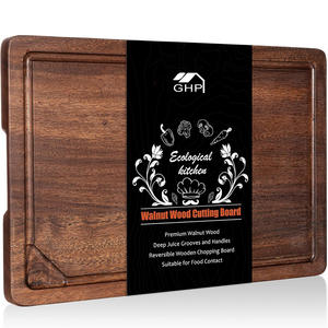 Planche à <span class=keywords><strong>découper</strong></span> <span class=keywords><strong>en</strong></span> <span class=keywords><strong>bois</strong></span> de noyer noir personnalisée 15 x 10 pouces, grande planche à <span class=keywords><strong>découper</strong></span>, planche à <span class=keywords><strong>découper</strong></span> pour boucher, avec rainure et poignée intégrée - Product Image 1